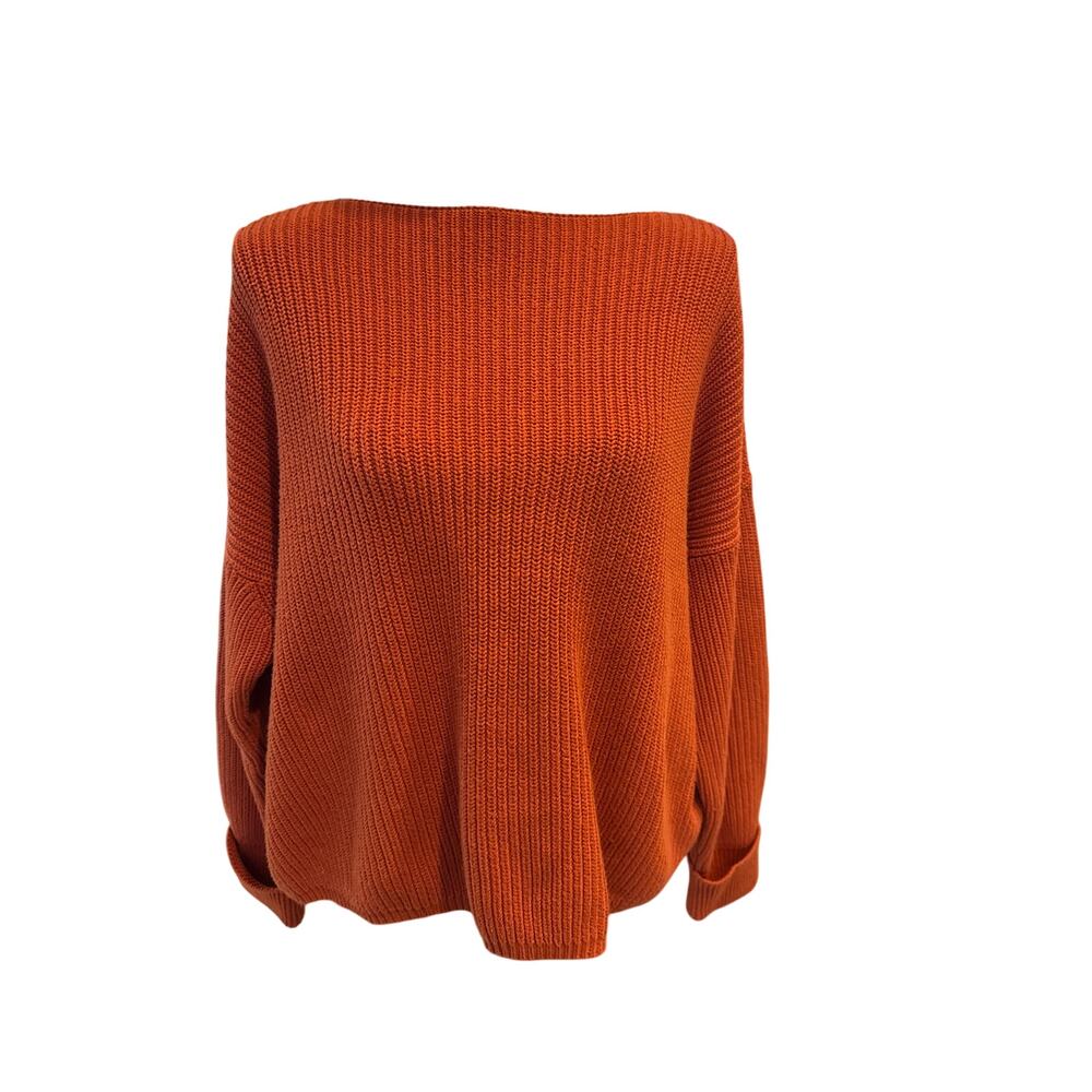 Women French Connection Boat Neck Rust Sweater. Size Small